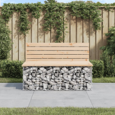vidaXL tömör fenyőfa gabion kerti pad 103x70x65 cm kerti bútor