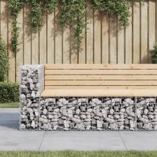 vidaXL tömör fenyőfa gabion kerti pad 122x71x65,5 cm kerti bútor