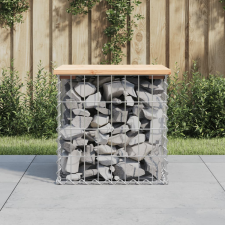 vidaXL tömör fenyőfa gabion kerti pad 43x44x42 cm kerti bútor