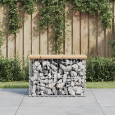 vidaXL tömör fenyőfa gabion kerti pad 63x31,5x42 cm kerti bútor