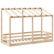vidaXL tömör fenyőfa gyerekágy tetővel 75 x 190 cm ágy és ágykellék