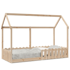 vidaXL tömör fenyőfa házikó gyerekágykeret 80 x 200 cm ágy és ágykellék