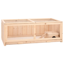 vidaXL Tömör fenyőfa hörcsögketrec 104x52x38 cm ketrec, szállítóbox rágcsálóknak