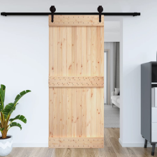 vidaXL tömör fenyőfa istálló stílusú ajtó 100x210 cm építőanyag