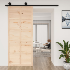 vidaXL tömör fenyőfa istálló stílusú ajtó 90x1,8x214 cm építőanyag