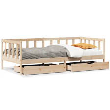 vidaXL tömör fenyőfa kanapéágy fiókokkal 90 x 190 cm (3302073) ágy és ágykellék