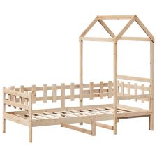 vidaXL tömör fenyőfa kanapéágy tetővel 90 x 190 cm ágy és ágykellék