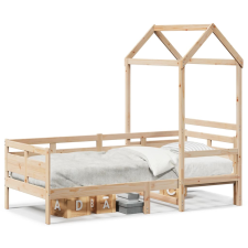 vidaXL tömör fenyőfa kanapéágy tetővel 90 x 190 cm (3282292) ágy és ágykellék