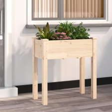 vidaXL tömör fenyőfa kerti ültetőláda béléssel 71 x 37 x 76 cm kerti tárolás