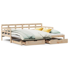 vidaXL tömör fenyőfa kihúzható kanapéágy fiókkal 90x190 cm (3302259) ágy és ágykellék
