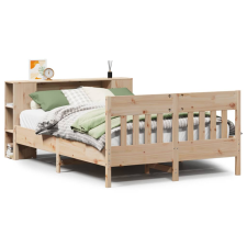 vidaXL tömör fenyőfa könyvespolcos ágy matrac nélkül 120 x 190 cm (3323194) ágy és ágykellék