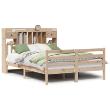 vidaXL tömör fenyőfa könyvespolcos ágy matrac nélkül 140 x 190 cm (3321930) ágy és ágykellék