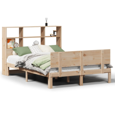 vidaXL tömör fenyőfa könyvespolcos ágy matrac nélkül 140 x 190 cm (3322658) ágy és ágykellék