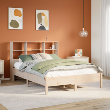 vidaXL tömör fenyőfa könyvespolcos ágy matrac nélkül 140 x 200 cm ágy és ágykellék