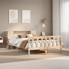 vidaXL tömör fenyőfa könyvespolcos ágy matrac nélkül 150 x 200 cm ágy és ágykellék