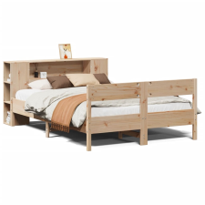 vidaXL tömör fenyőfa könyvespolcos ágy matrac nélkül 150 x 200 cm (3322945) ágy és ágykellék