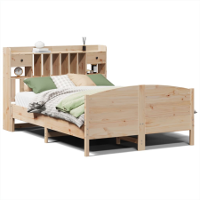 vidaXL tömör fenyőfa könyvespolcos ágy matrac nélkül 150 x 200 cm (3323140) ágy és ágykellék