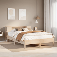 vidaXL tömör fenyőfa könyvespolcos ágy matrac nélkül 160 x 200 cm ágy és ágykellék