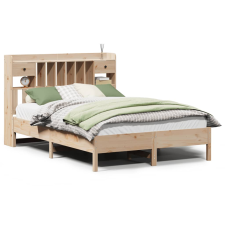 vidaXL tömör fenyőfa könyvespolcos ágy matrac nélkül 160 x 200 cm (3322903) ágy és ágykellék