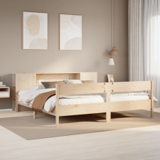 vidaXL tömör fenyőfa könyvespolcos ágy matrac nélkül 180 x 200 cm ágy és ágykellék