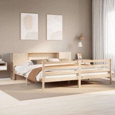 vidaXL tömör fenyőfa könyvespolcos ágy matrac nélkül 200 x 200 cm ágy és ágykellék