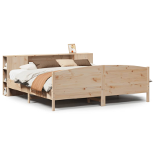 vidaXL tömör fenyőfa könyvespolcos ágy matrac nélkül 200 x 200 cm (3323053) ágy és ágykellék