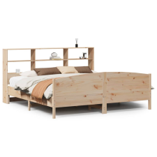vidaXL tömör fenyőfa könyvespolcos ágy matrac nélkül 200 x 200 cm (3323092) ágy és ágykellék