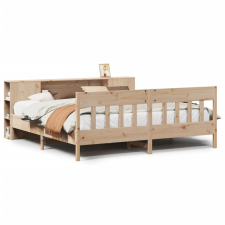vidaXL tömör fenyőfa könyvespolcos ágy matrac nélkül 200 x 200 cm (3323170) ágy és ágykellék