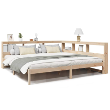 vidaXL tömör fenyőfa könyvespolcos ágy matrac nélkül 200 x 200 cm (3324305) ágy és ágykellék
