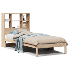 vidaXL tömör fenyőfa könyvespolcos ágy matrac nélkül 75 x 190 cm (3321571) ágy és ágykellék