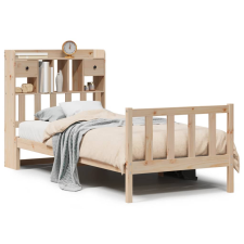 vidaXL tömör fenyőfa könyvespolcos ágy matrac nélkül 75 x 190 cm (3321727) ágy és ágykellék