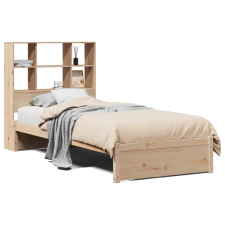 vidaXL tömör fenyőfa könyvespolcos ágy matrac nélkül 75 x 190 cm (3322377) ágy és ágykellék