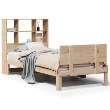 vidaXL tömör fenyőfa könyvespolcos ágy matrac nélkül 75 x 190 cm (3322650) ágy és ágykellék