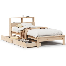 vidaXL tömör fenyőfa könyvespolcos ágy matrac nélkül 90 x 190 cm (3309830) ágy és ágykellék