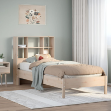 vidaXL tömör fenyőfa könyvespolcos ágy matrac nélkül 90 x 200 cm ágy és ágykellék