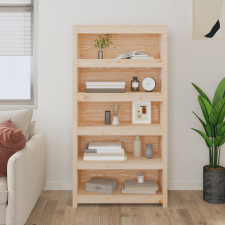 vidaXL tömör fenyőfa könyvszekrény 80x35x154 cm bútor