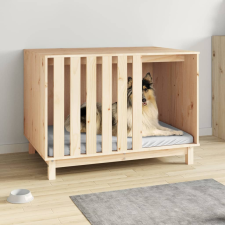 vidaXL Tömör fenyőfa kutyaház 100 x 70 x 72 cm szállítóbox, fekhely kutyáknak