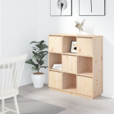 vidaXL tömör fenyőfa magasszekrény 110,5x35x117 cm bútor