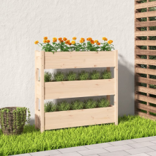 vidaXL tömör fenyőfa növénytartó 112 x 25 x 104,5 cm kerti tárolás