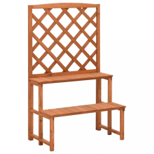 vidaXL tömör fenyőfa rácsos virágtartó állvány 70 x 42 x 115 cm kerti dekoráció