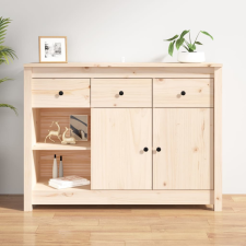 vidaXL tömör fenyőfa tálalószekrény 100 x 35 x 74 cm bútor