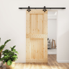 vidaXL tömör fenyőfa tolóajtó fémszerelék szettel 85x210 cm