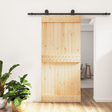 vidaXL tömör fenyőfa tolóajtó fémszerelék szettel 95 x 210 cm építőanyag