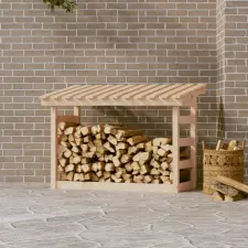 vidaXL tömör fenyőfa tűzifatartó állvány 108x64,5x78 cm kerti tárolás