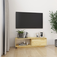vidaXL tömör fenyőfa TV-szekrény 110 x 30 x 33,5 cm bútor