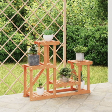 vidaXL tömör fenyőfa virágtartó állvány 90 x 25 x 73,5 cm kerti dekoráció