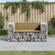vidaXL tömör impregnált fenyőfa gabion kerti pad 143x71x65,5 cm kerti bútor