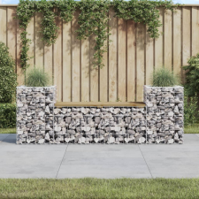 vidaXL tömör impregnált fenyőfa gabion kerti pad 183x41x60,5 cm kerti bútor