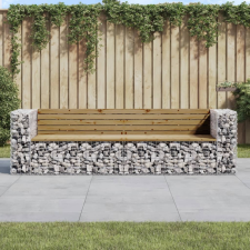 vidaXL tömör impregnált fenyőfa gabion kerti pad 244x71x65,5 cm kerti bútor
