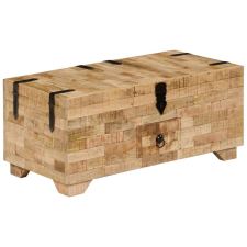 vidaXL tömör mangófa dohányzóasztal 80 x 40 x 35 cm bútor